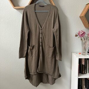 Peruvian Connection Taupe Knit Cardigan